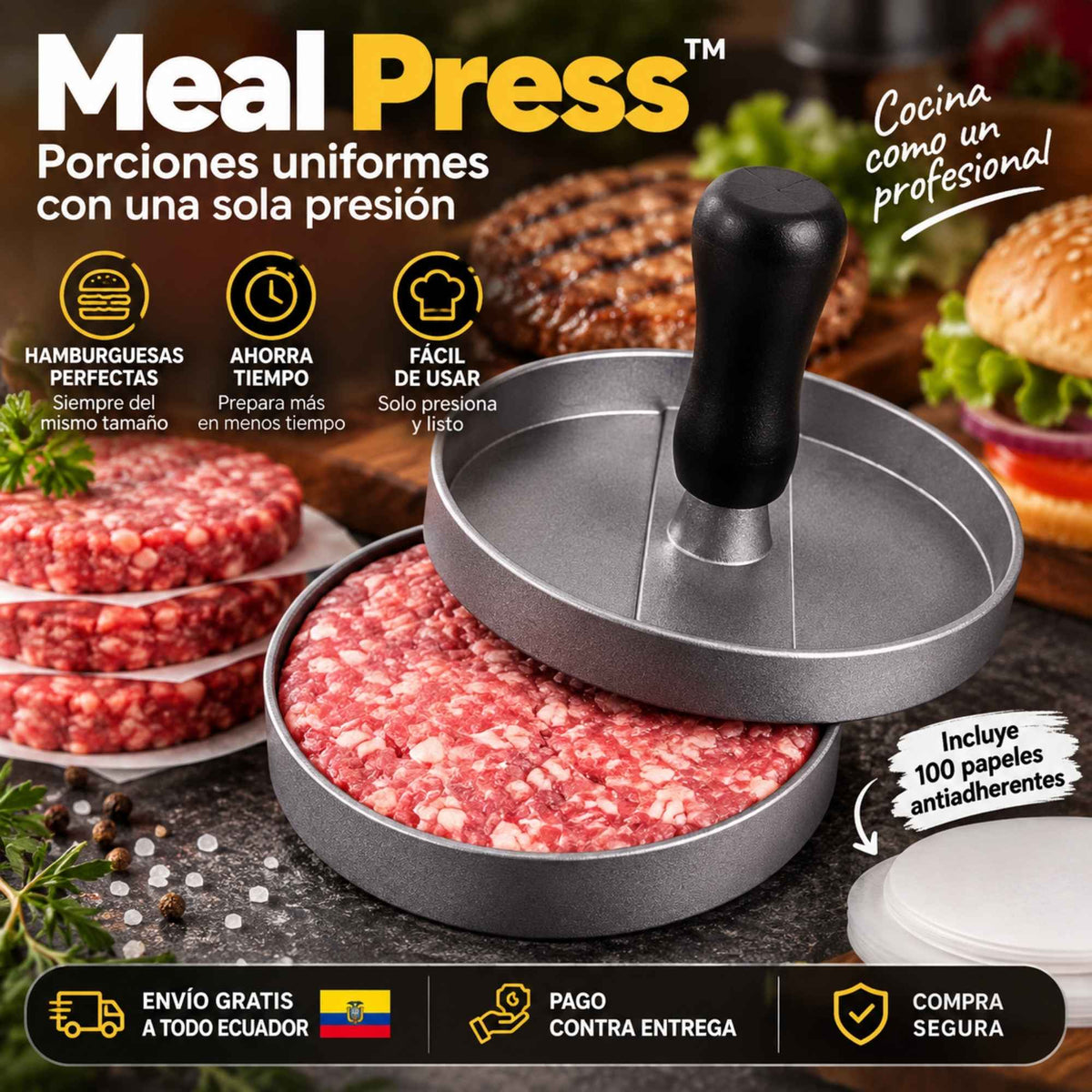 Meal Press™ | Porciones uniformes con una sola presión