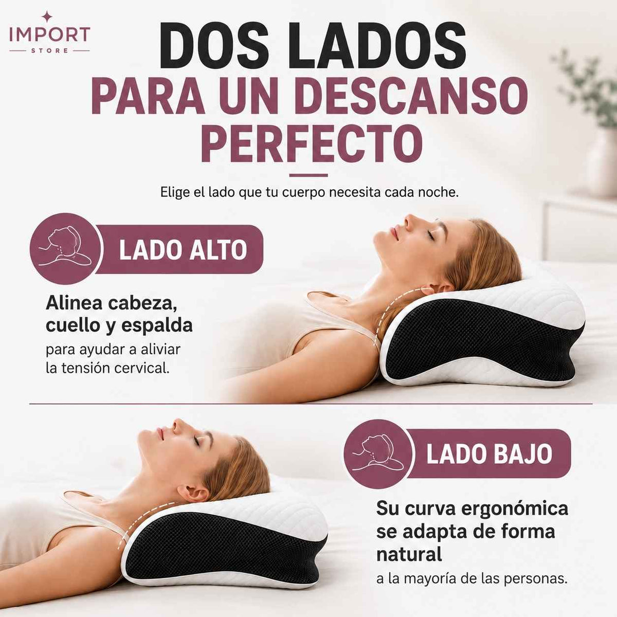 OrthoSleep™ Despierta sin dolor: Almohada Cervical Ergonómica para un descanso profundo.